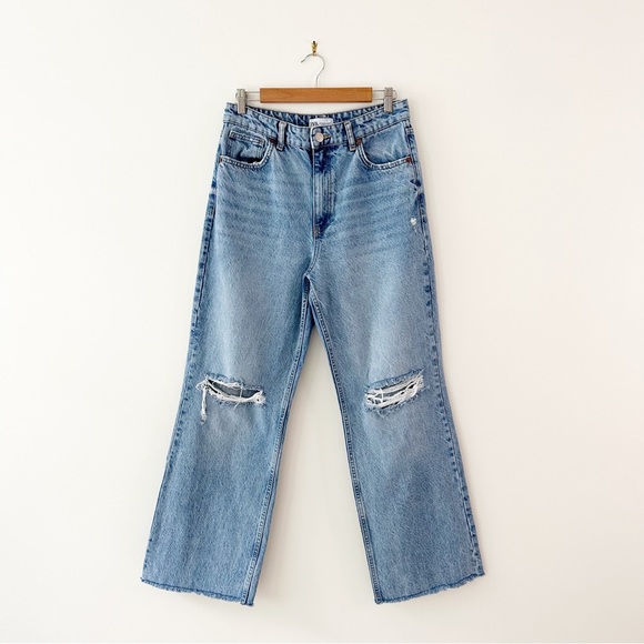 Zara Denim - Zara Blue High waisted Wide Leg Jeans Size 8